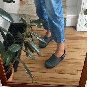 Dansko Blue Leather Clogs